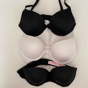 3 PINK Bras Size 32B